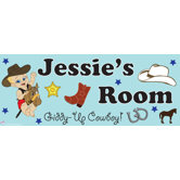 Personalized Canvas Cowboy Boy Name Sign