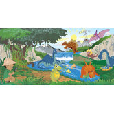 Personalized Canvas Dino Boy Wall Mural