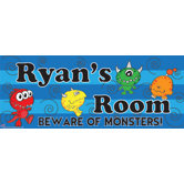 Personalized Canvas Name Sign Monster Boy