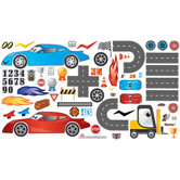 Peel and Play Race Car Wall Play Set