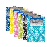 Standard Size Damask Paperboard Clipboard (Set of 48)