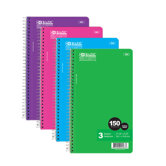 150 Ct. 3-Subject Spiral Notebook (Set of 24)