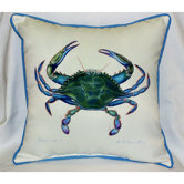 Coastal Male Blue Crab Indoor / Outdoor Square Pillow