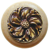 English Garden Chrysanthemum Wood Knob