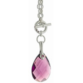Mystere Metal Cable Link Chain Crystal Pendant