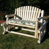 Log Style Wood Garden Bench