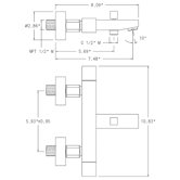 Kuatro Square Bath Shower Mixer
