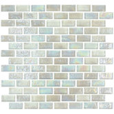 Geo Glass Brick 12" x 12"  Glass Mosaic in White