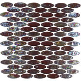 Geo Glass Oval 12" x 12"  Glass Mosaic in Brown