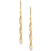 14k Solid Yellow Gold Fashion Drop Earrings