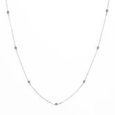 14k White Gold Bezel-set Diamond By-the-yard Necklace