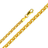 14k Gold Hollow Rolo Chain Bracelet
