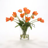 Silk Bittersweet Tulips in Pillow Vase