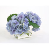 Silk Hydrangeas in Glass Vase