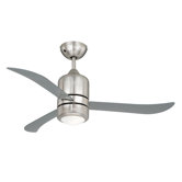Deckenventilator "Loft" in Nickel satiniert mit Beleuchtung und Fernbedienung