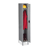 Single-Tier Locker, w/ Legs, 12"x18"x78", Medium Gray