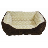 Polka Dot Cuddler with Swirl Dog Bed