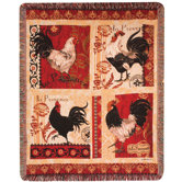 La Provence Roosters Tapestry Throw