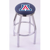NCAA Single Chrome Ring Swivel Barstool