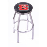 NCAA Single Chrome Ring Swivel Barstool