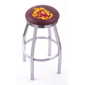 NCAA Single Chrome Ring Swivel Barstool