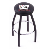 Gambling Single Ring Swivel Barstool with Black Solid Base