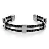 Stainless Steel Cable Cuff Bracelet