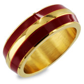 Stainless Steel and Enamel Stripe Ring