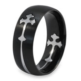 Stainless Steel Cross Cutout  Band Ring