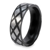 Stainless Steel Diamond Band Ring