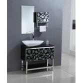 35.5" Single Bathroom Vanity Set in Black