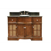 48" Single Bathroom Vanity Set with Absolute Black Granite Top in Light Walnut