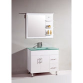 35.5" Single Bathroom Vanity Set with Mirror in White