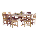 Eureka 9 Piece Hard Wood Dining Set