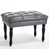 Liza Tufted Bonded Leather Bench
