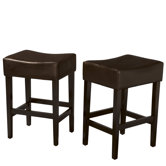Lopez Backless Bonded Leather Counter Stool (Set of 2)