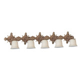 Baroque Five Light Bath Vanity in Olde Brass