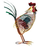 Rooster Country Figurine Table Top Fan