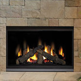 Direct Vent Clean Fireplace with Black Door