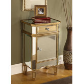 One Drawer One Door Mirrored Cabinet