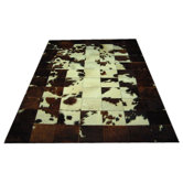 Dark Bronze Border Haired Cowhide Rug