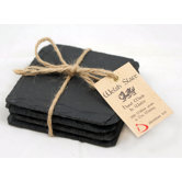 Welsh Slate Square 4 Piece Coaster Set