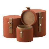 Nested Felt Round Box (Set of 3)