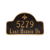Fleur de Lis Two Line Arch Large Address Plaque