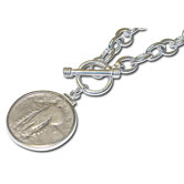 Standing Liberty Quarter Toggle Necklace