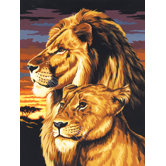 Painting by Numbers Artist Canvas Series Lion and Lioness Set