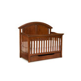 American Spirit Convertible Crib Set in Distressed Medium Brown Cherry