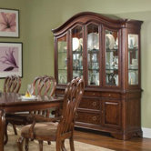 Heritage Court China Cabinet in Distressed Cocoa Brown