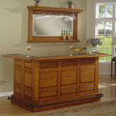 Manchester Raised Panel Return Bar in Burnished Oak