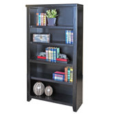 Tribeca Loft Black Office Collection 60" Bookcase in Distressed Painted Black